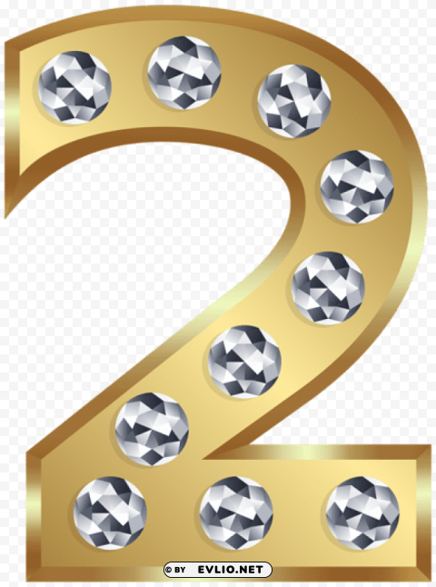 Two Gold Number PNG For Digital Art