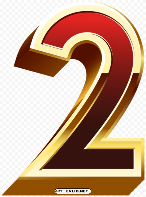 two gold red number PNG Image with Isolated Element