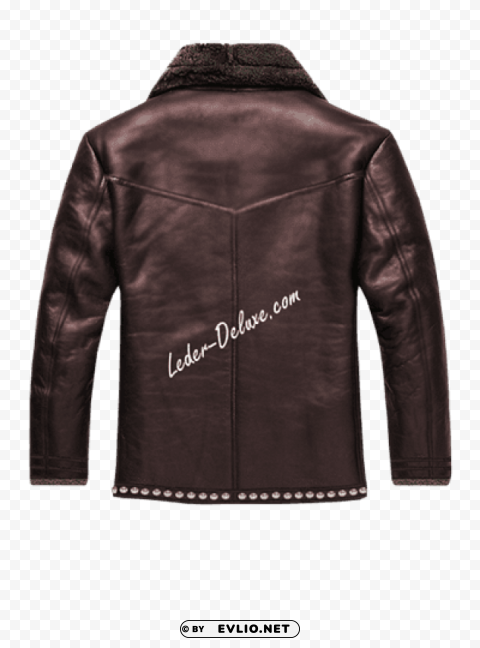fur lined leather jacket PNG file with no watermark
