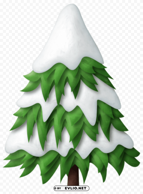 green snowy christmas tree Transparent Background Isolated PNG Design Element