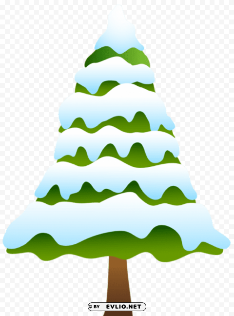 snowy pine tree PNG Graphic Isolated with Clear Background