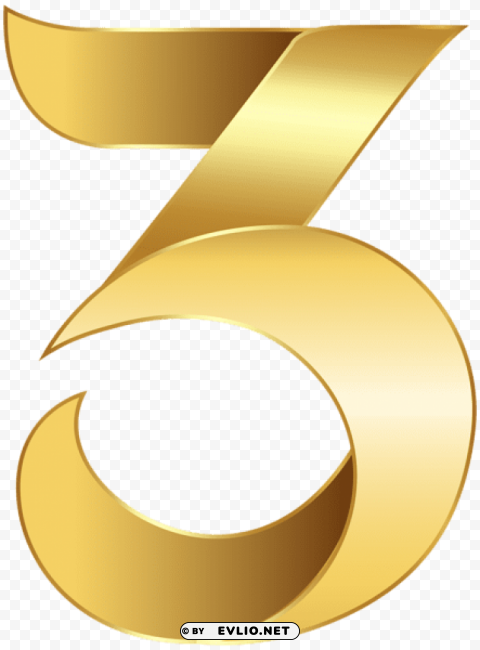 golden number three Isolated Icon in HighQuality Transparent PNG