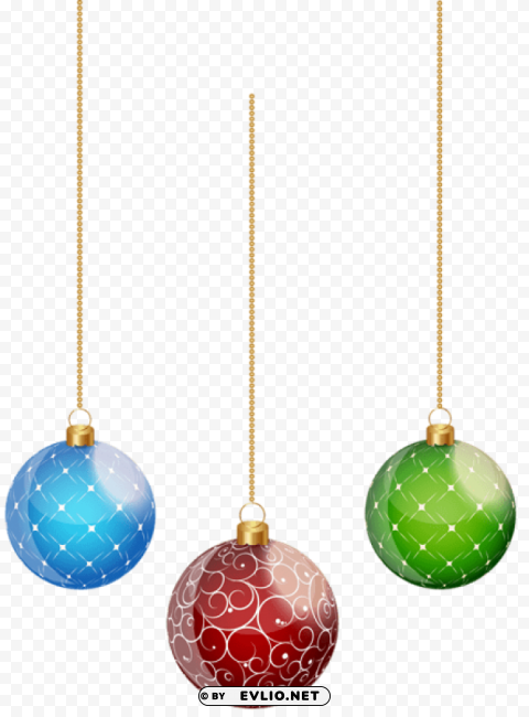 hanging christmas balls PNG for social media
