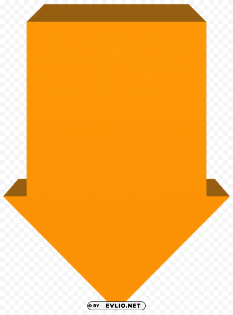 orange arrow down Transparent PNG Isolated Item with Detail