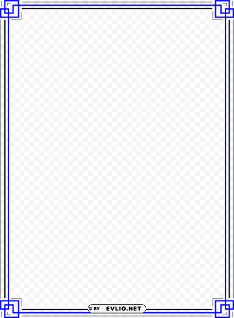 blue border frame PNG images with clear cutout