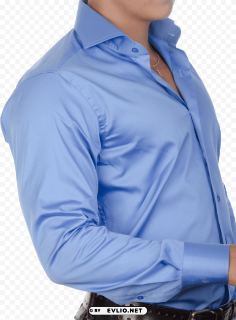 blue plain long dress shirt PNG Graphic with Clear Isolation