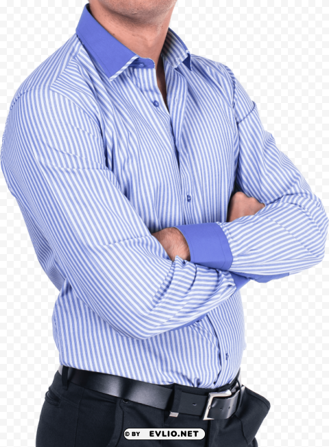 blue strip full fit shirt PNG for overlays