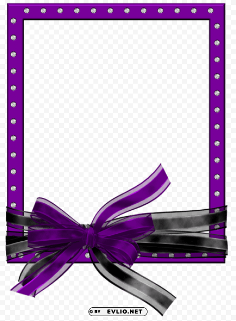 Purpleframe With Black And Purple Bow ClearCut Background PNG Isolated Subject