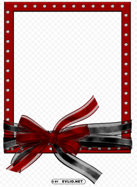 redframe with black and red bow ClearCut Background PNG Isolated Item