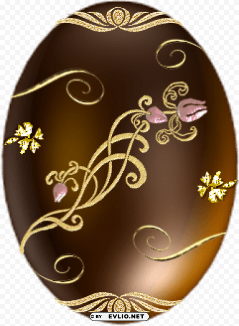 easter choco egg with gold ornaments Isolated Graphic on Clear PNG