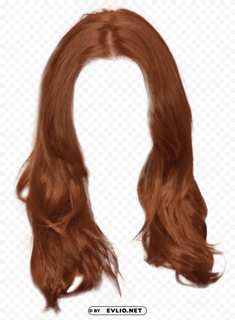 ginger long women hair Transparent PNG Isolated Item with Detail