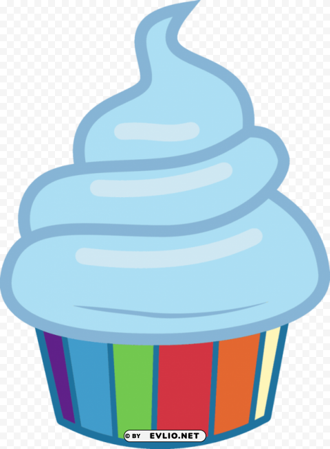 rainbow dash cupcake PNG with Clear Isolation on Transparent Background