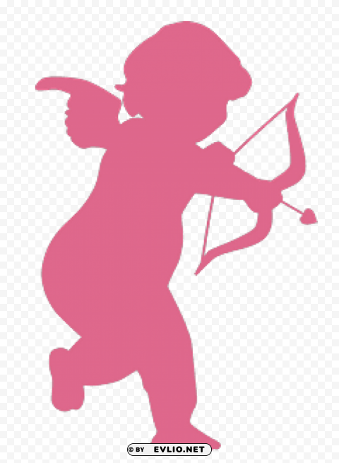 Cute Pink Cupid Silhouettesupid Isolated Graphic On HighQuality Transparent PNG