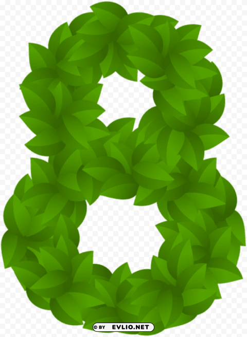 leaf number eight green PNG art