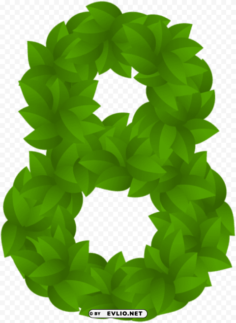 Leaf Number Eight Green PNG Art