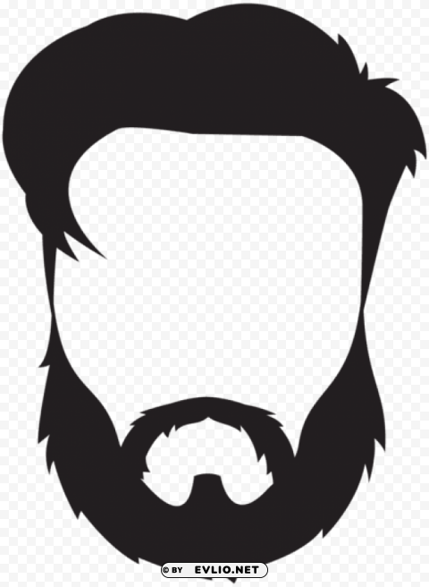 man hair beard mustache Isolated Artwork on Transparent Background PNG