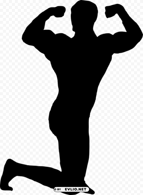 muscle man bodybuilder silhouette PNG images with high transparency