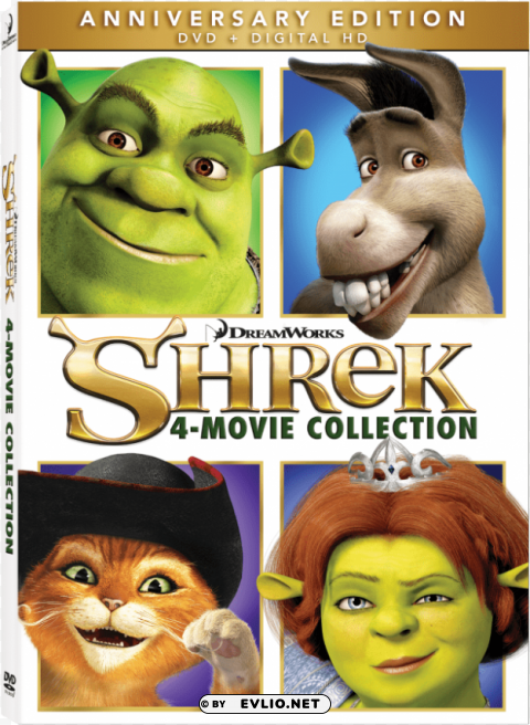 shrek 4 movie collection dvd PNG Graphic with Clear Background Isolation