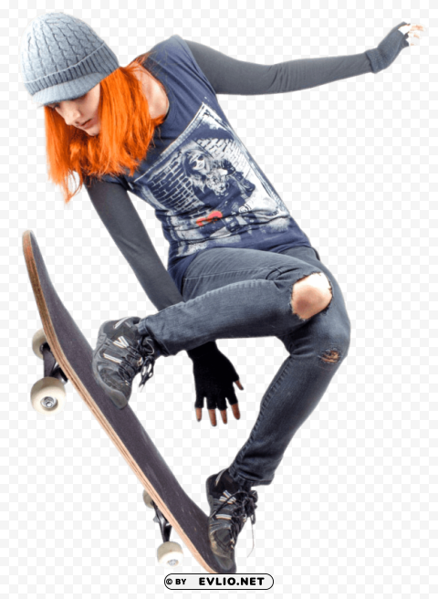 skateboarder ginger Clean Background Isolated PNG Icon