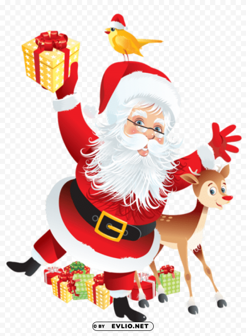  santa and rudolph deco Transparent PNG graphics complete collection
