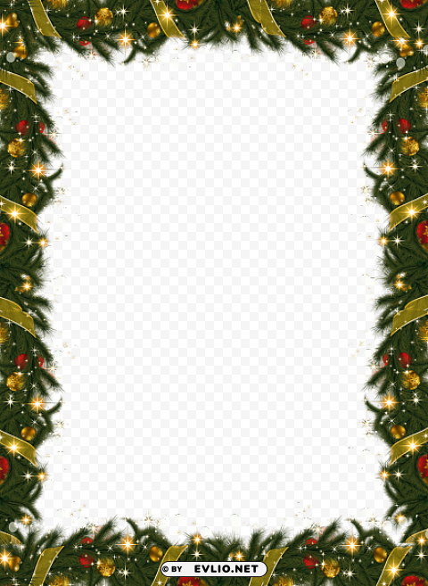christmas holiday frame with garland Transparent PNG graphics archive