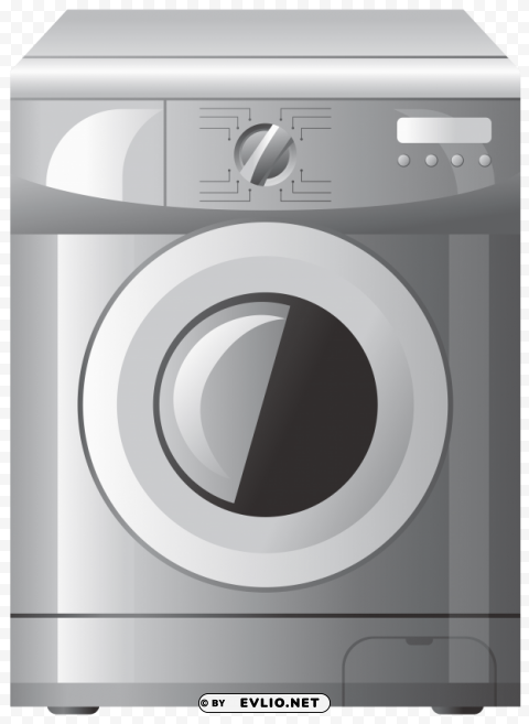 grey washing machine Isolated PNG Image with Transparent Background