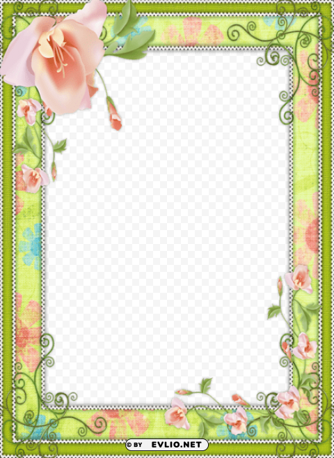 light green flower frame High-resolution transparent PNG files