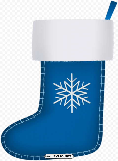 blue christmas stocking Isolated Item in Transparent PNG Format