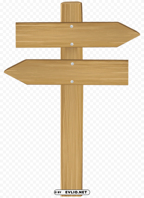 double wooden arrow sign Transparent PNG Artwork with Isolated Subject