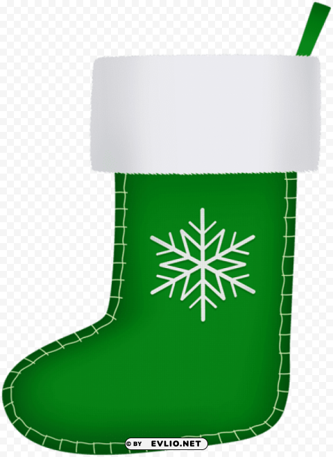 green christmas stocking Isolated Item in HighQuality Transparent PNG