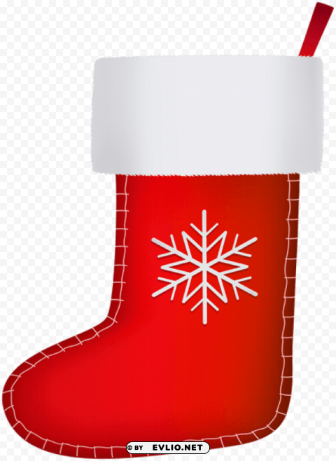 red christmas stocking Isolated Illustration with Clear Background PNG