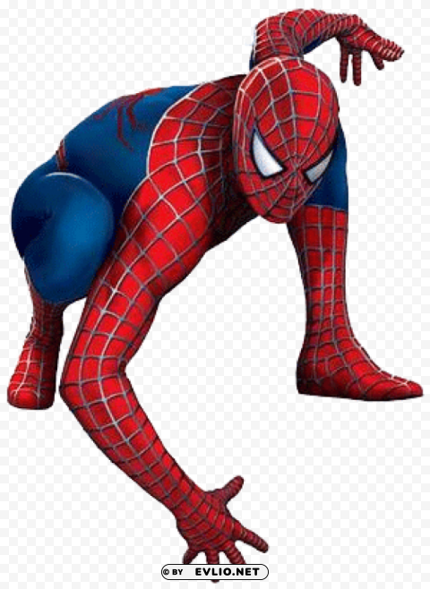 spiderman kneeling PNG pictures with alpha transparency