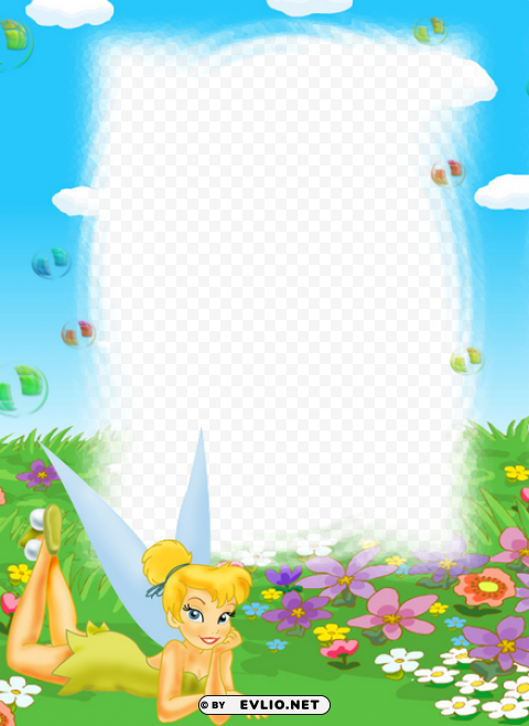 Tinkerbell Kids Frame Isolated Design On Clear Transparent PNG