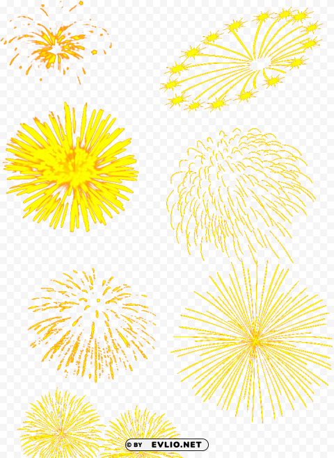 floral design yellow pattern fireworks - new years with fireworks holiday cards High-resolution transparent PNG images set
