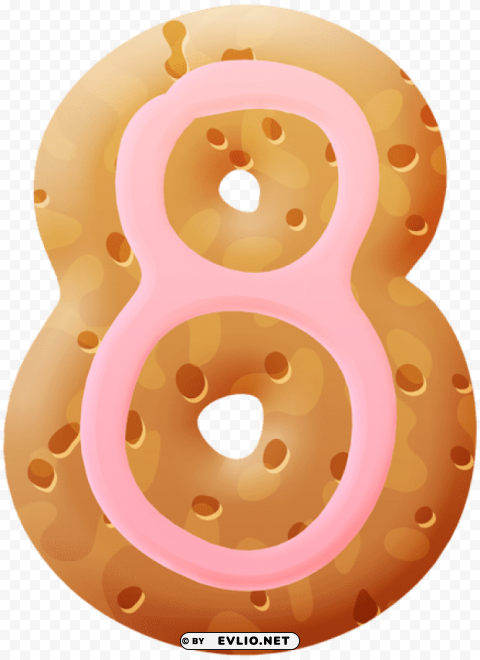 biscuit number eight PNG Image Isolated with High Clarity