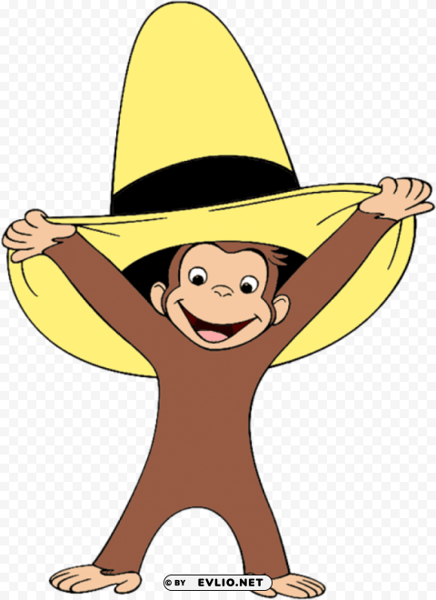 curious george clipart christmas banner library - curious george with hat Transparent PNG Isolated Element with Clarity