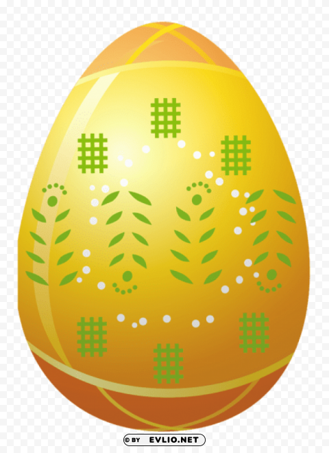 easter yellow egg with decorationpicture Transparent PNG graphics archive