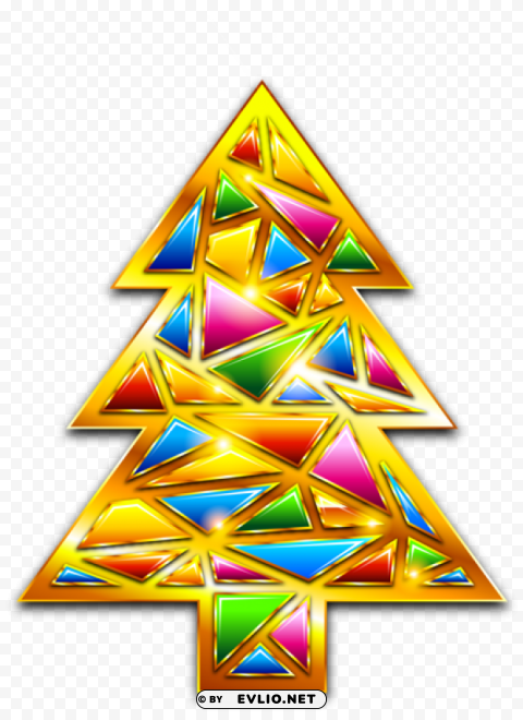 gold christmas mosaic tree transparent PNG images without subscription