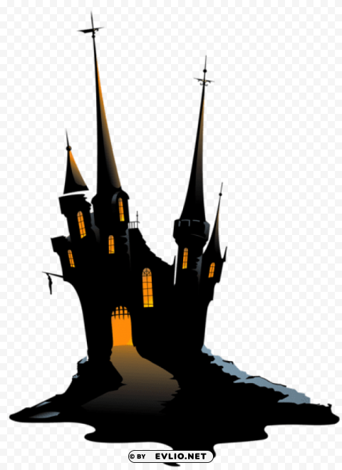 large haunted castle PNG Isolated Illustration with Clear Background