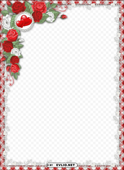 red loveframe with roses High-quality PNG images with transparency