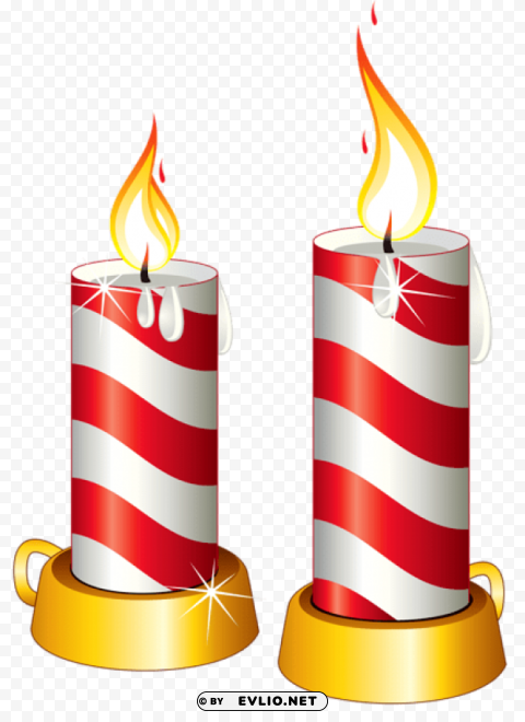 transparent christmas candles PNG with Isolated Object