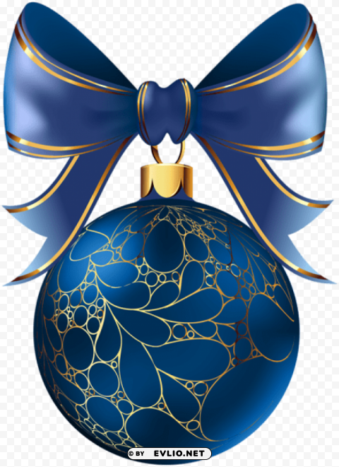 Christmas Ball Blue PNG Graphics With Transparent Backdrop