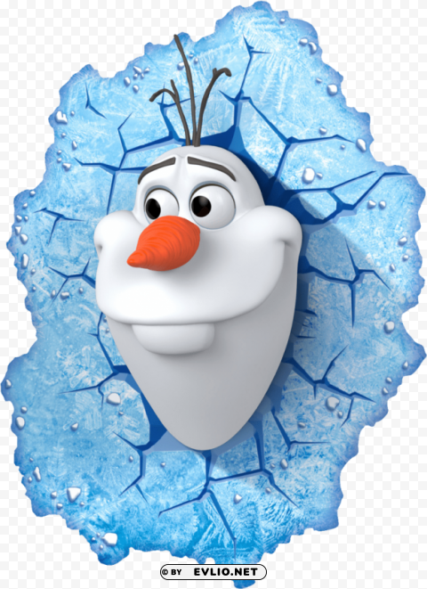 disney frozen olaf 3d light PNG Graphic Isolated on Clear Backdrop