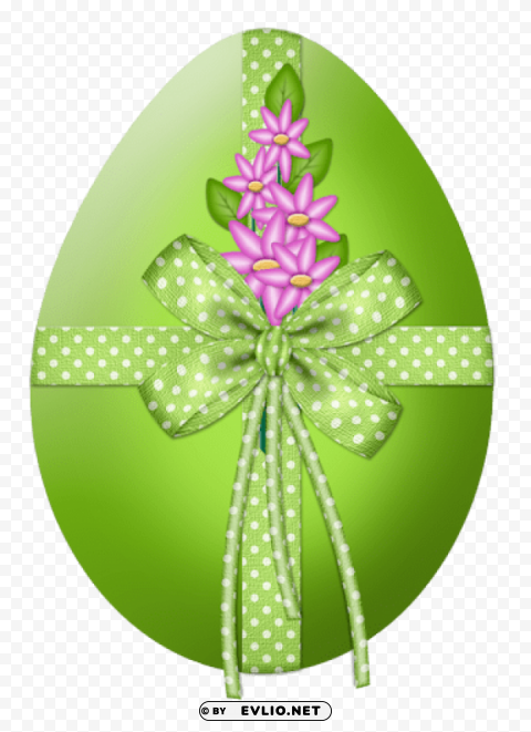 easter green egg with flower decorpicture PNG files with transparent canvas collection