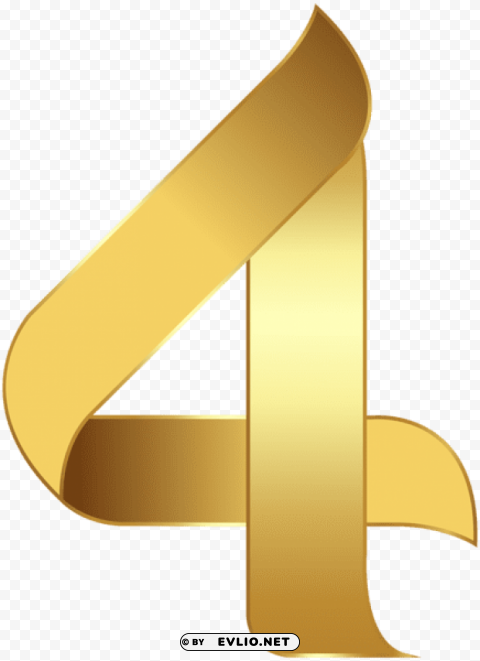 golden number four Isolated Icon in Transparent PNG Format