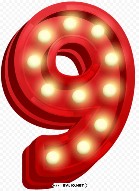 number nine glowing Isolated Graphic on HighResolution Transparent PNG