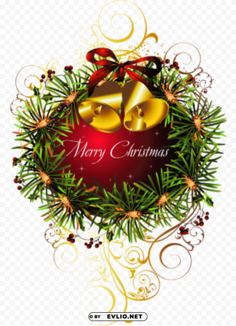 red merry christmas christmas ball with bellspicture PNG transparent graphics for download