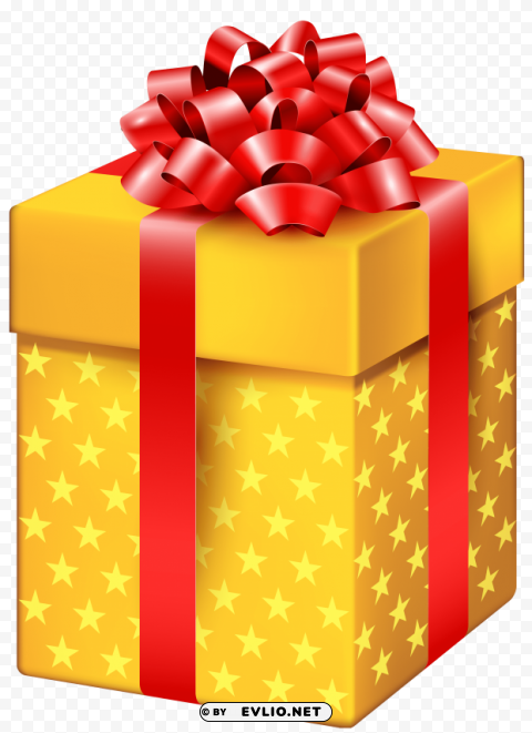 yellow gift box with stars PNG transparent photos extensive collection