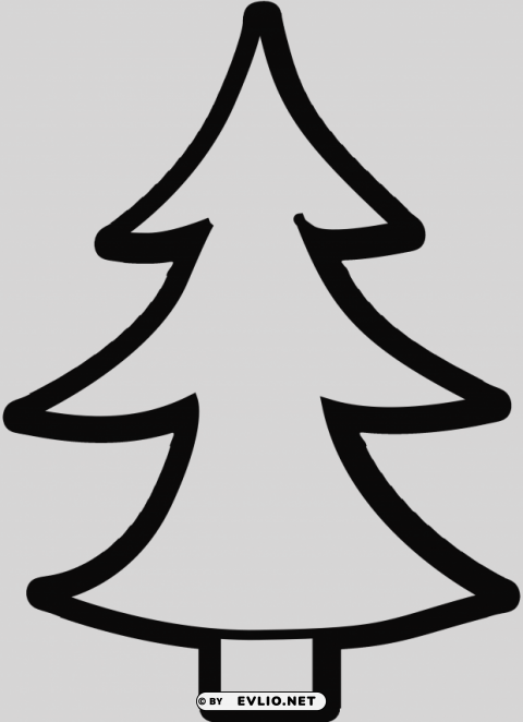 black and white freechristmas tree ClearCut Background PNG Isolated Item