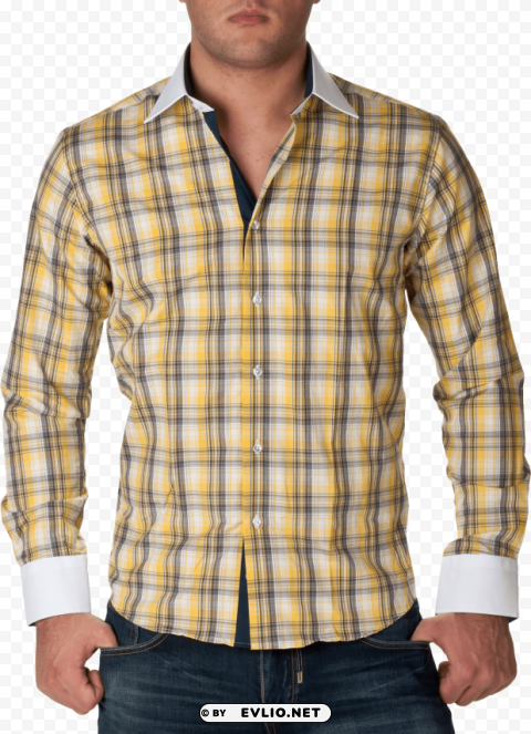 check full dress shirt yellow PNG design